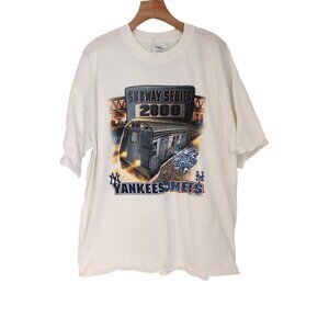VTG Subway Series 2000 New York Yankees‎ Vs New York Mets T-Shirt Mens 2XL EUC